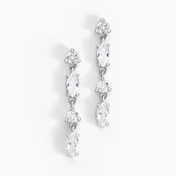 Histoire d'Or Boucles D'oreilles Pendantes Argent Blanc Shiny Nights Oxyde Discount