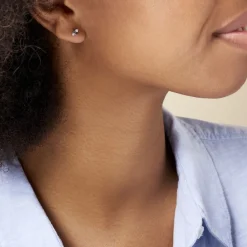 Histoire d'Or Boucles D'oreilles Pendantes Enid Or Blanc Diamant