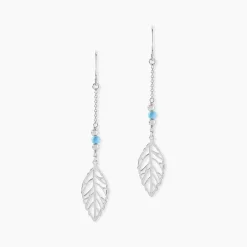 Histoire d'Or Boucles D'oreilles Pendantes Grethel Argent Blanc Turquoise Outlet