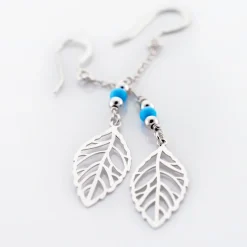 Histoire d'Or Boucles D'oreilles Pendantes Grethel Argent Blanc Turquoise Outlet