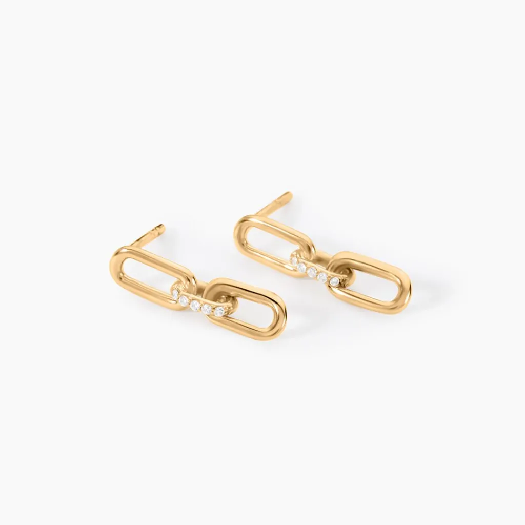 Histoire d'Or Boucles D'Oreilles Pendantes Lueur Plaqué Or Jaune Oxyde De Zirconium Online