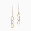 Histoire d'Or Boucles D'oreilles Pendantes Lucette Or Bicolore Hot