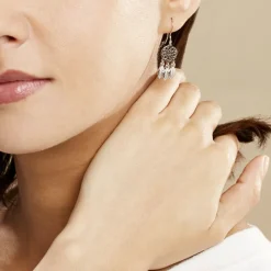 Histoire d'Or Boucles D'oreilles Pendantes Ida Argent Blanc Discount