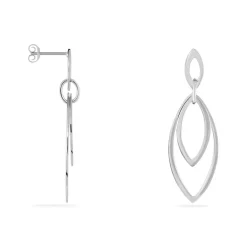Histoire d'Or Boucles D'oreilles Pendantes Toupie Argent Blanc Clearance