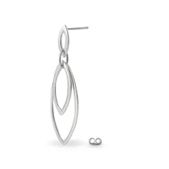 Histoire d'Or Boucles D'oreilles Pendantes Toupie Argent Blanc Clearance