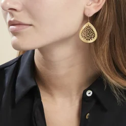 Histoire d'Or Boucles D'oreilles Pendantes Acier Doré Iwona Clearance