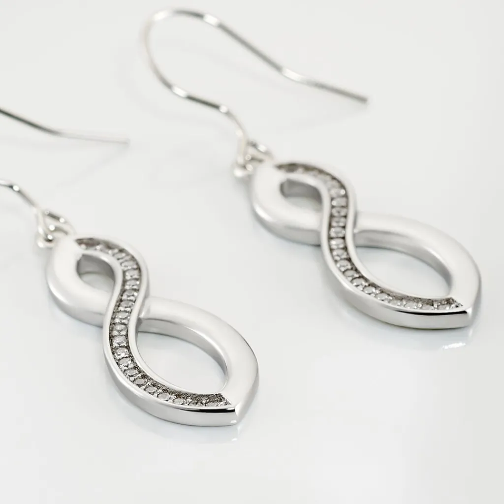 Histoire d'Or Boucles D'oreilles Pendantes Odile Argent Blanc Oxyde De Zirconium Hot