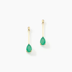 Histoire d'Or Boucles D'oreilles Pendantes Goutte or jaune emeraude Clearance