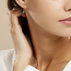 Histoire d'Or Boucles D'oreilles Pendantes Goutte or jaune emeraude Clearance