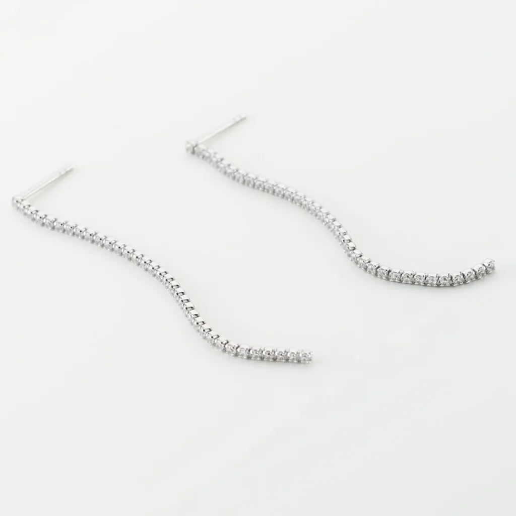 Histoire d'Or Boucles D'oreilles Pendantes Lou-anne De Zirconium argent blanc oxyde