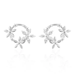 Histoire d'Or Boucles D'oreilles Pendantes Elinia Argent Blanc Oxyde De Zirconium Sale