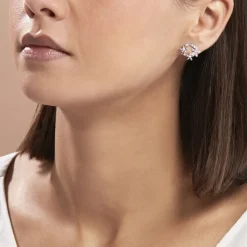 Histoire d'Or Boucles D'oreilles Pendantes Elinia Argent Blanc Oxyde De Zirconium Sale