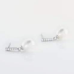 Histoire d'Or Boucles D'oreilles Pendantes Coria Argent  Perle De Culture Et Oxyde Sale