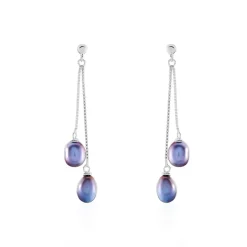 Histoire d'Or Boucles D'oreilles Pendantes Axell Argent Blanc Perle De Culture