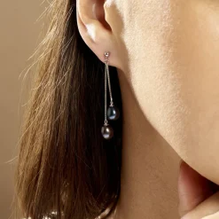 Histoire d'Or Boucles D'oreilles Pendantes Axell Argent Blanc Perle De Culture