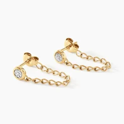 Histoire d'Or Boucles D'oreilles Pendantes Mahe Or Jaune Diamant Best