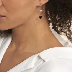 Histoire d'Or Boucles D'oreilles Pendantes Lucia Cera Argent Blanc Perle De Culture New