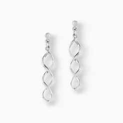 Histoire d'Or Boucles D'oreilles Pendantes Jolanda Argent Blanc New