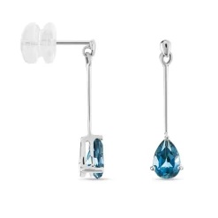 Histoire d'Or Boucles D'oreilles Pendantes Goutte or blanc topaze bleu london Clearance