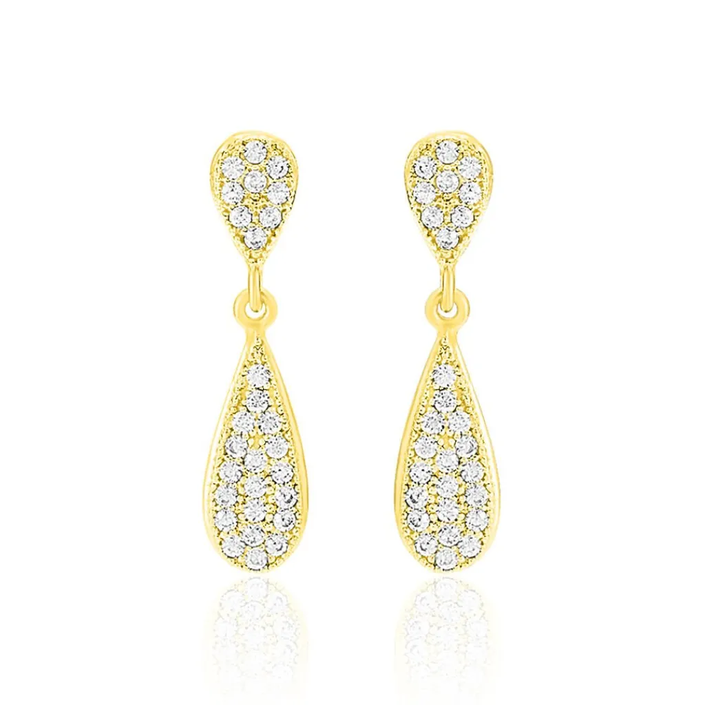 Histoire d'Or Boucles D'oreilles Pendantes Reiko Or Jaune Oxyde De Zirconium Best