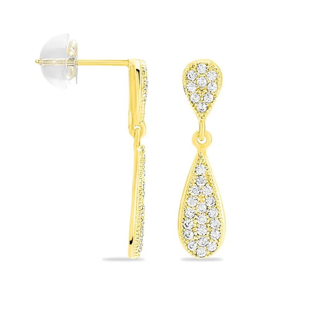 Histoire d'Or Boucles D'oreilles Pendantes Reiko Or Jaune Oxyde De Zirconium Best