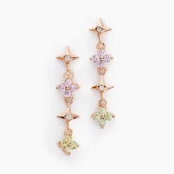 Histoire d'Or Boucles D'oreilles Pendantes Nimbe Argent Rose Oxyde De Zirconium argent rose oxyde rose