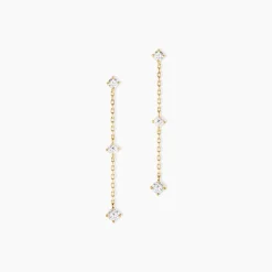 Histoire d'Or Boucles D'Oreilles Pendantes Madhav Or Jaune Diamant Synthétique Hot