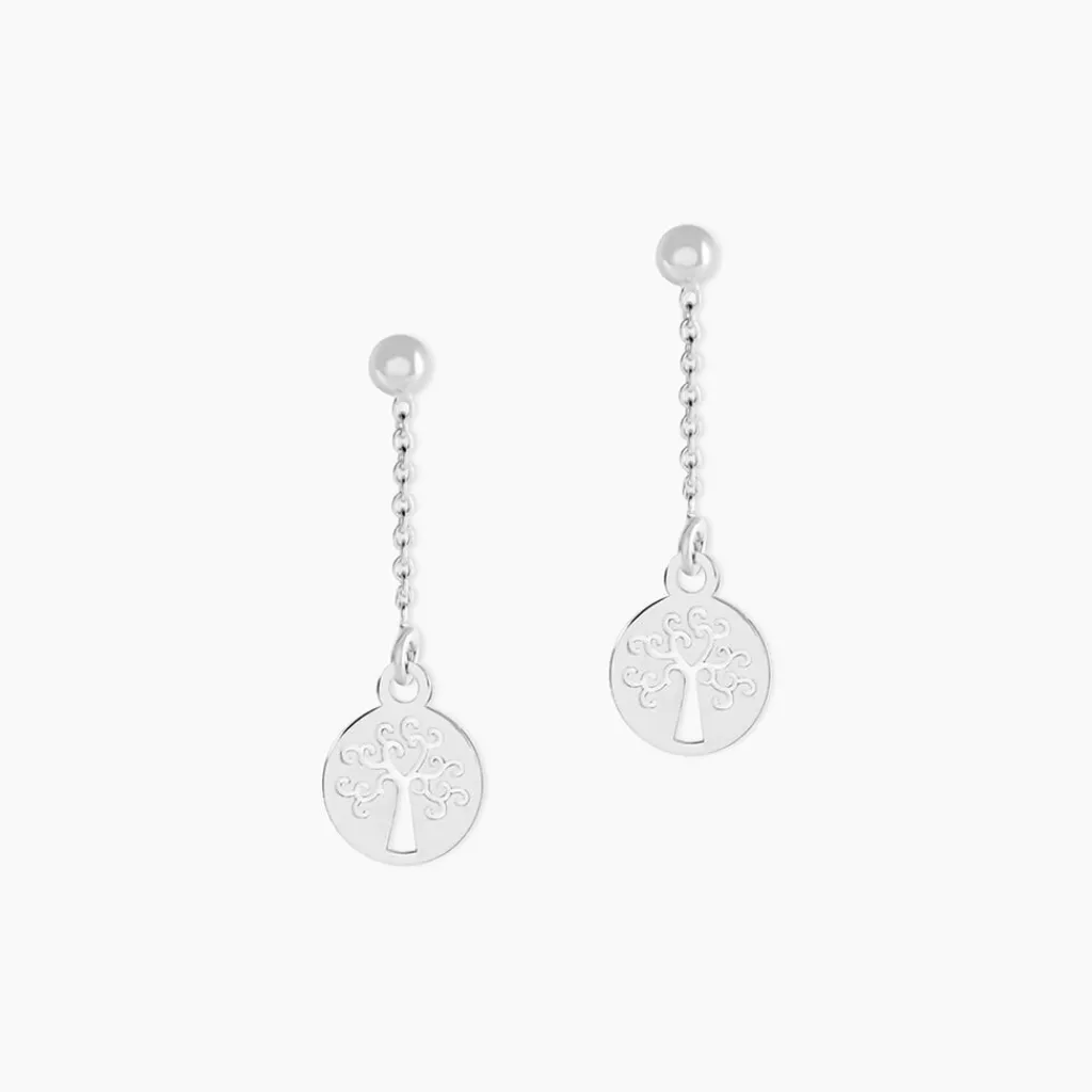 Histoire d'Or Boucles D'oreilles Pendantes Audrey-rose Argent Blanc Discount
