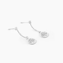Histoire d'Or Boucles D'oreilles Pendantes Audrey-rose Argent Blanc Discount