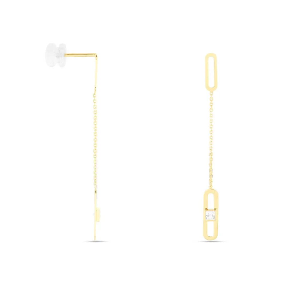 Histoire d'Or Boucles D'oreilles Pendantes Minimalist Chic Or Jaune Oxyde Clearance