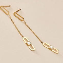Histoire d'Or Boucles D'oreilles Pendantes Minimalist Chic Or Jaune Oxyde Clearance