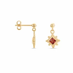Histoire d'Or Boucles D'oreilles Pendantes Bobbie Plaqué Or Jaune Oxyde De Zirconium Best