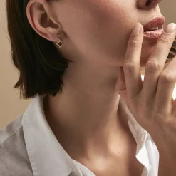 Histoire d'Or Boucles D'oreilles Pendantes Bobbie Plaqué Or Jaune Oxyde De Zirconium Best