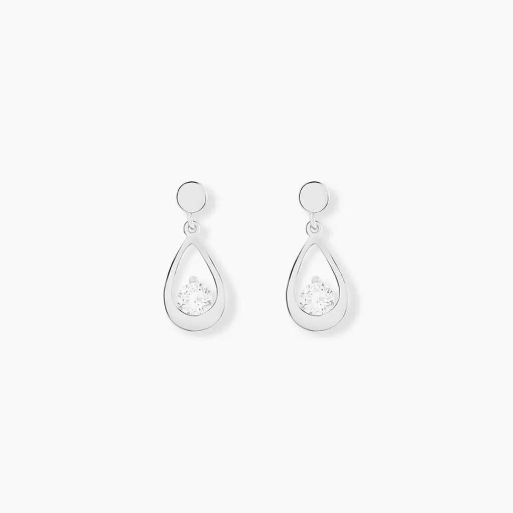 Histoire d'Or Boucles D'oreilles Pendantes Phaenna Or Blanc Oxyde De Zirconium Outlet