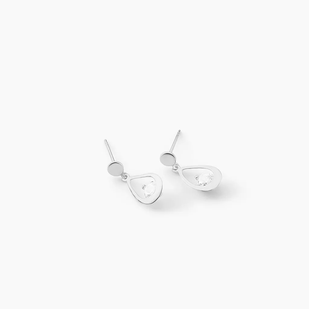 Histoire d'Or Boucles D'oreilles Pendantes Phaenna Or Blanc Oxyde De Zirconium Outlet