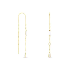 Histoire d'Or Boucles D'oreilles Pendantes Otso Or Jaune Oxyde De Zirconium New