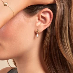 Histoire d'Or Boucles D'oreilles Pendantes Audley Or Jaune Perle De Culture Sale