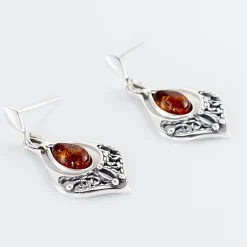 Histoire d'Or Boucles D'oreilles Pendantes Doralyn Argent Blanc Ambre Clearance