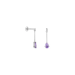 Histoire d'Or Boucles D'oreilles Pendantes Goutte Or Blanc Amethyste or blanc amethyste violette Discount