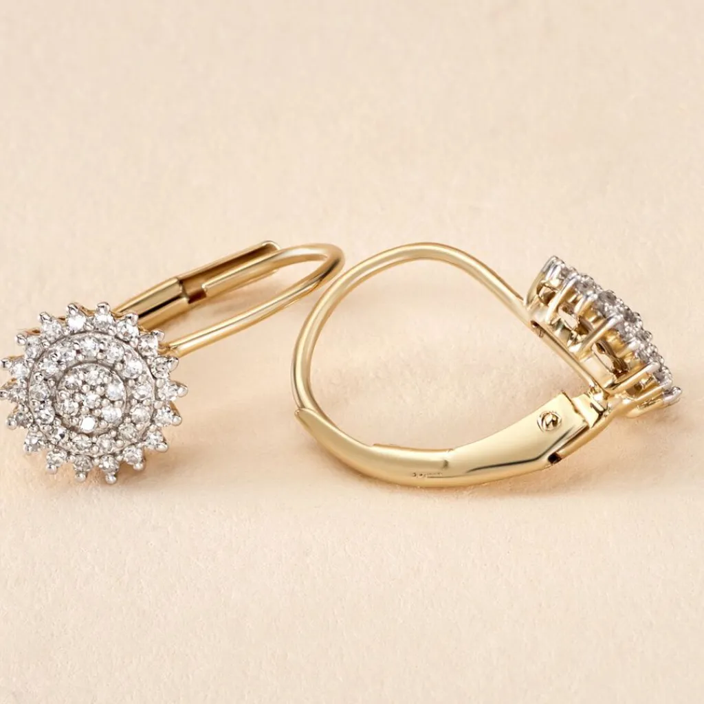 Histoire d'Or Boucles D'oreilles Pendantes Veronick Or Jaune Diamant Outlet