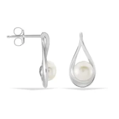 Histoire d'Or Boucles D'oreilles Pendantes Loren Argent Blanc Perle De Culture Sale