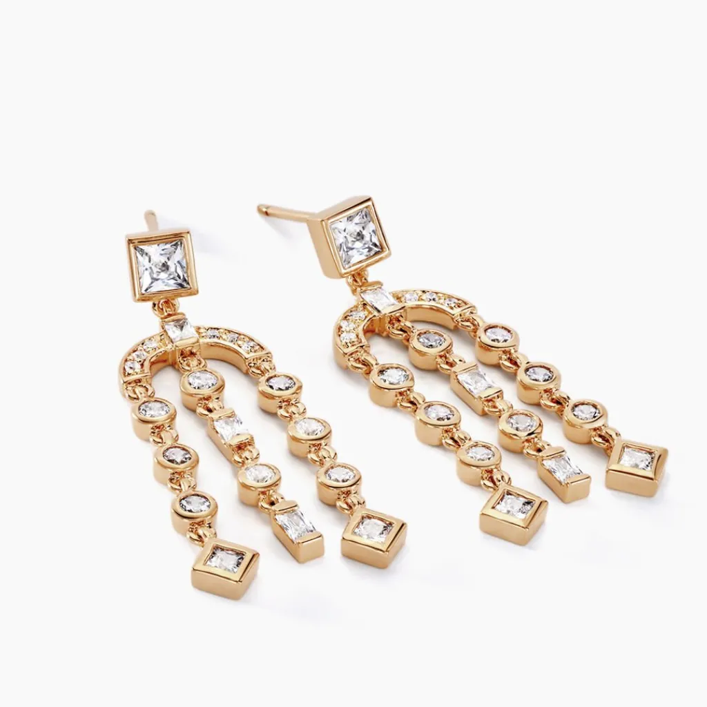 Histoire d'Or Boucles D'oreilles Pendantes Gold Chandelier Plaqué Or Oxyde Zirconium Online