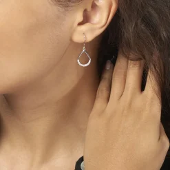 Histoire d'Or Boucles D'oreilles Pendantes Nicole Argent Blanc Oxyde De Zirconium