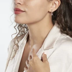 Histoire d'Or Boucles D'oreilles Pendantes Assaf Or Blanc Amethyste Et Oxyde or blanc amethyste violette