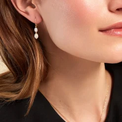 Histoire d'Or Boucles D'oreilles Pendantes Pearly Or Jaune Perle De Culture Best