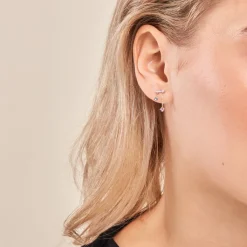 Histoire d'Or Boucles D'oreilles Pendantes Universe Or Jaune Améthyste Topaze Oxyde or jaune améthyste violet