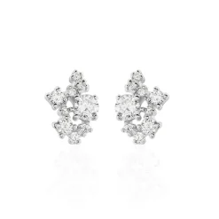 Histoire d'Or Boucles D'oreilles Pendantes Amissa Argent Blanc Oxyde De Zirconium
