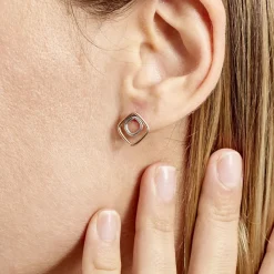 Histoire d'Or Boucles D'oreilles Pendantes Artahe Carree Or Bicolore Sale