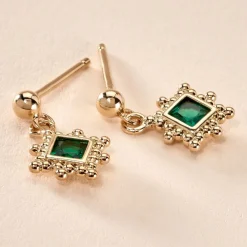 Histoire d'Or Boucles D'oreilles Pendantes Bobbie Plaqué Or Jaune Spinelle Online