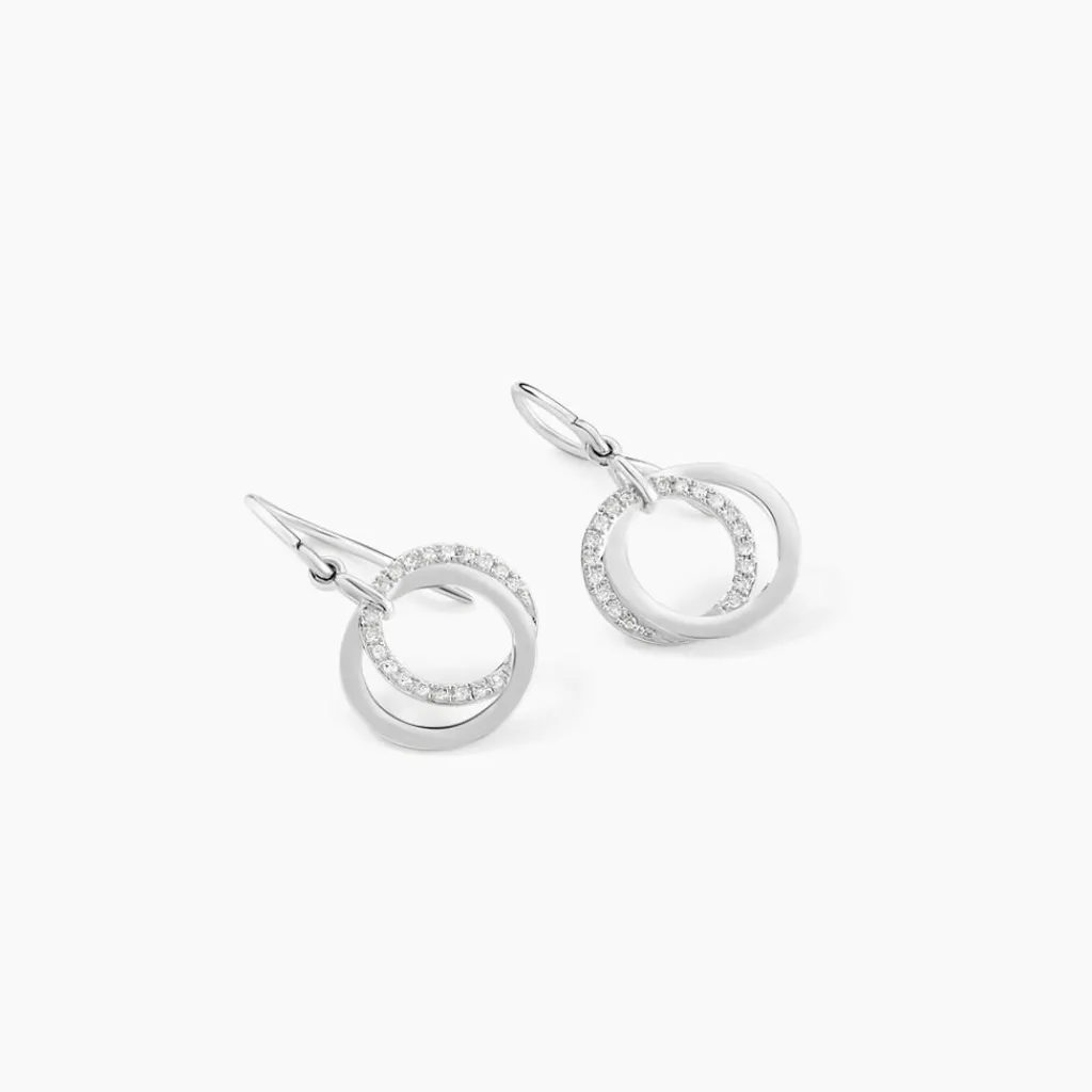 Histoire d'Or Boucles D'oreilles Pendantes Or Blanc Tresha Diamants Hot